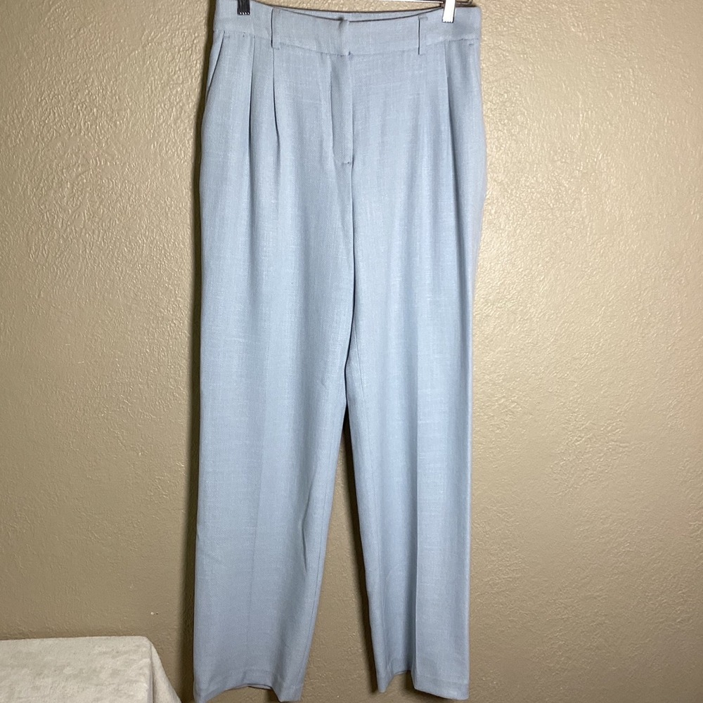 House of Harlow 1960 Womens High Rise Pleated Straight Leg Trousers Blue Size 6
